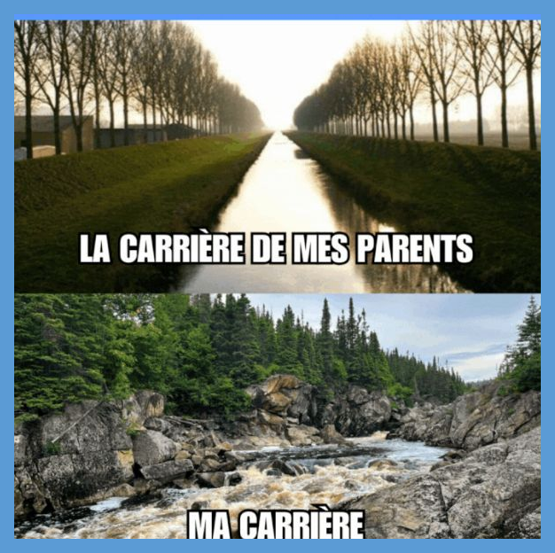 Mème illustrant le parcours atypique de Laura